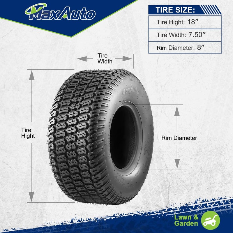 MaxAuto 18X7.50-8 18x7.5x8 Turf Saver Lawn Mower Tire 4PR, Set of 2 - Image 5